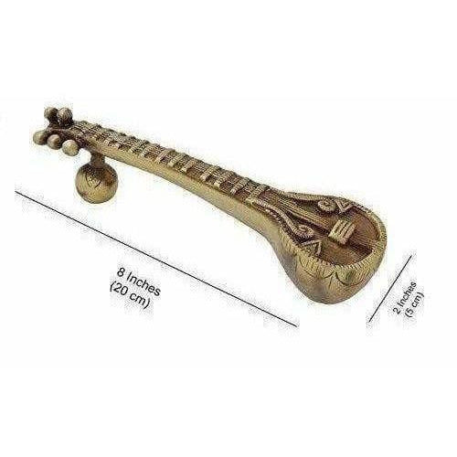 Sitar Design 8 Inches Brass Door Handle | Grocsy