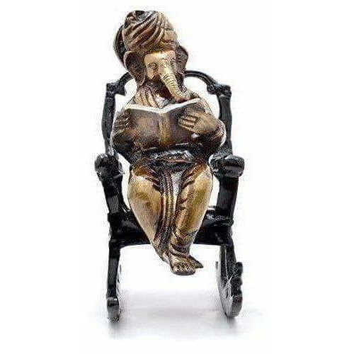 Brass - Ganesha on Rocking Chair | Grocsy