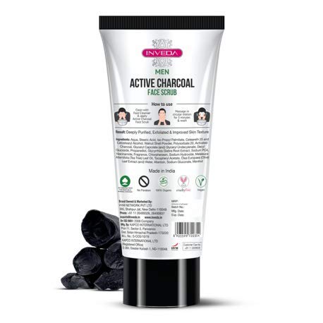 Inveda Active Charcoal Face Scrub For Men | Grocsy