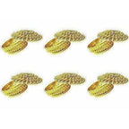 Golden - Decorative Organza Potli Basket (Pack Of 6) | Grocsy
