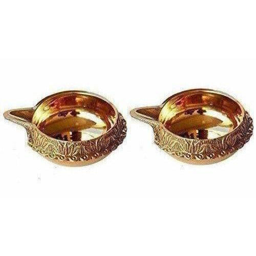 Diwali Kuber Deepak - Diya Oil Lamp For Puja Set Of 2 | Grocsy