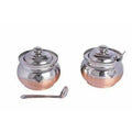 Copper Bottom Ghee and oil Pot Stainless Steel - pack of 2 | Grocsy