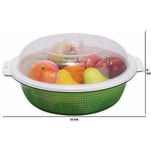 Multipurpose Double Layer Plastic Sieve Drainer Bowl | Grocsy