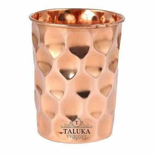Set OF 6 Hammered Diamond Copper Glass Tumble | Grocsy