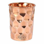 Set OF 6 Hammered Diamond Copper Glass Tumble | Grocsy