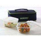 Glass Tiffin Set, 320ml, Set of 2 | Grocsy