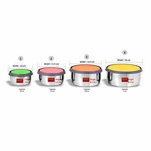 Stainless Steel Food Storage Airtight & Leak Proof -  Set  of 4 Containers | Grocsy