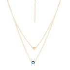 Gold-Toned Alloy Heart & Evil Eye Necklace - The Pari | Grocsy