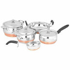 Stainless Steel  Cookware -  Along With Copper Bottom - Set of 5 Pieces | Grocsy