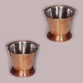 Handmade Hammered Copper Curry Bucket Set of - 2 Pieces | Grocsy