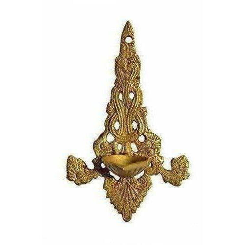 Gold-Polished - Diya Oil Lamp Brass Stand Holder | Grocsy