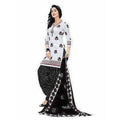 Women's Cotton Unstitched White Salwar Suit Material | Grocsy
