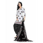 Women's Cotton Unstitched White Salwar Suit Material | Grocsy