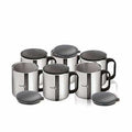 Stainless Steel Coffee Cup Set of 6 (With Lid) | Grocsy