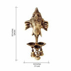 Brass Ganesha Wall Hanging Deepak With Bells | Grocsy