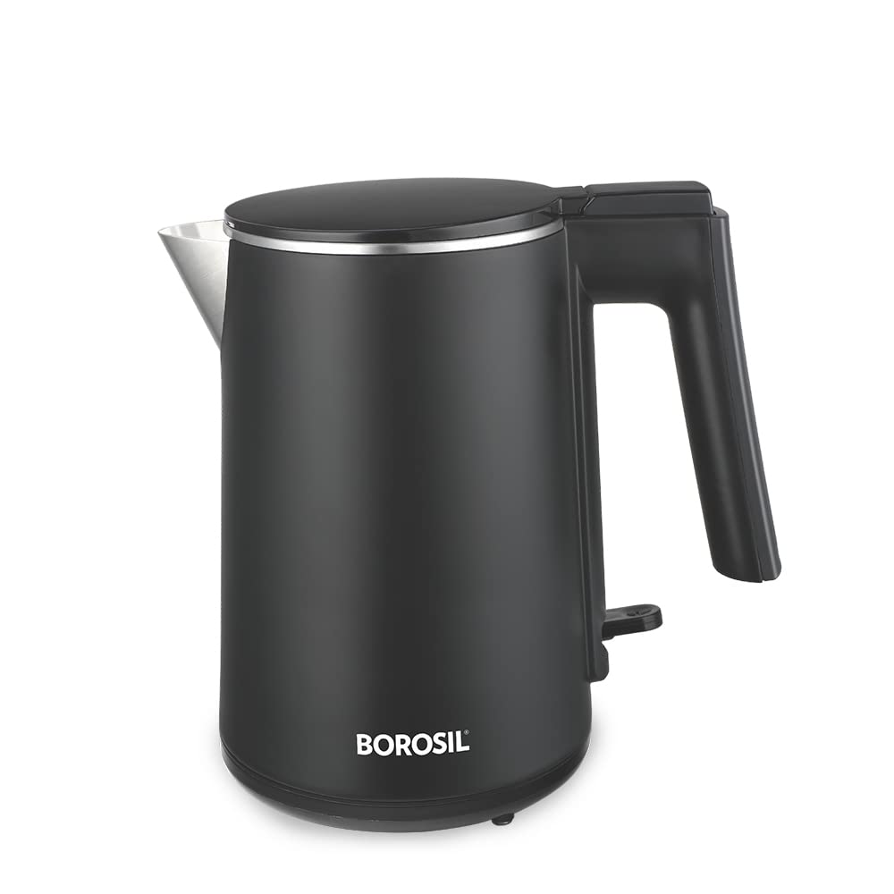 Borosil 1 L 1200W Stainless Steel Cool touch Electric Kettle | Grocsy