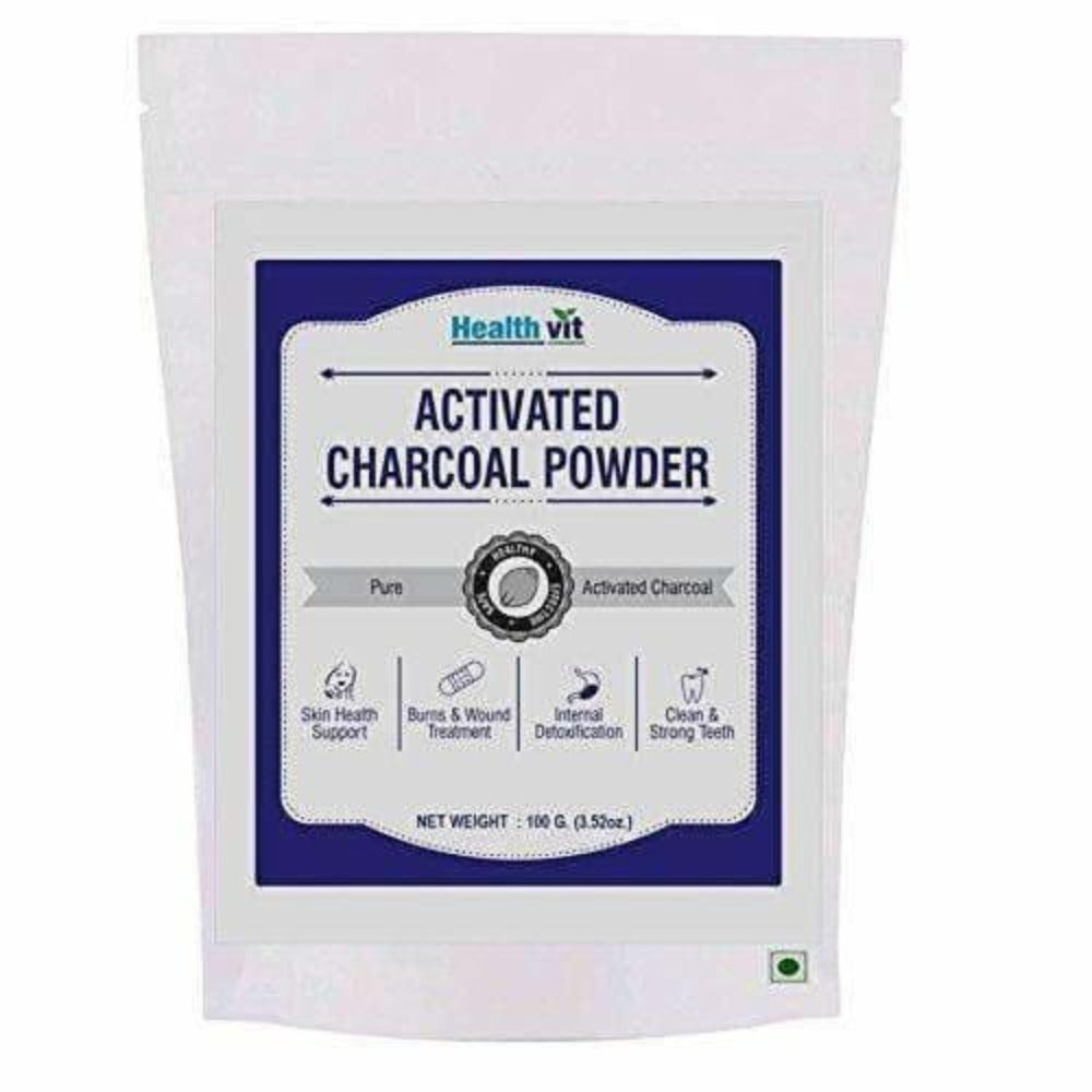 HealthVit Activated Charcoal Powder - 100 g | Grocsy