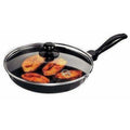 Non-Stick Frying Pan with Glass Lid - 1.5 Litres - Black | Grocsy
