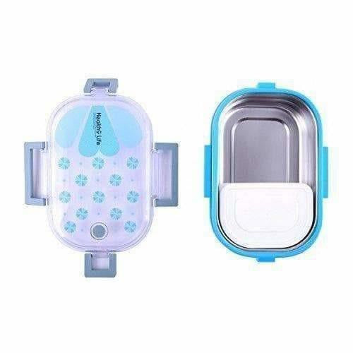 Stainless Steel School Lunch Box with Transparent Lid | Grocsy