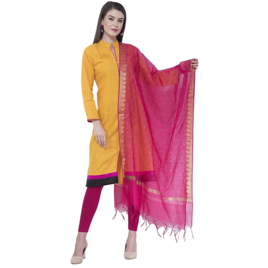 A R Silk Magenta Color VNS Border Buti Dupattas and Chunnis | Grocsy