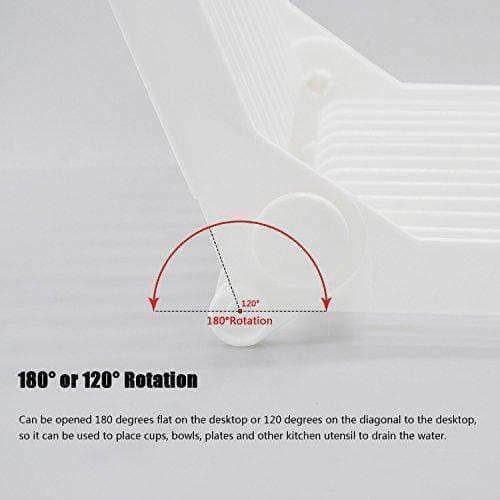Folding Plastic Kitchen Dish Rack Stand Plate Holder for Bowls Plates - 2 Slots | Grocsy