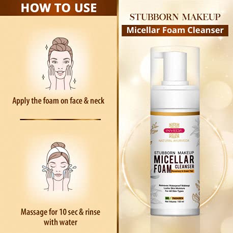 Inveda Stubborn Makeup Micellar Foam Cleanser | Grocsy