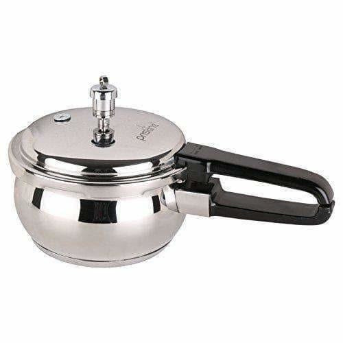 Stainless Steel Handi Pressure Cooker, Silver - 2.5 Litres | Grocsy