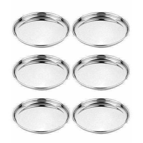 Stainless Steel Dinner Plates Set Of 6 | Grocsy