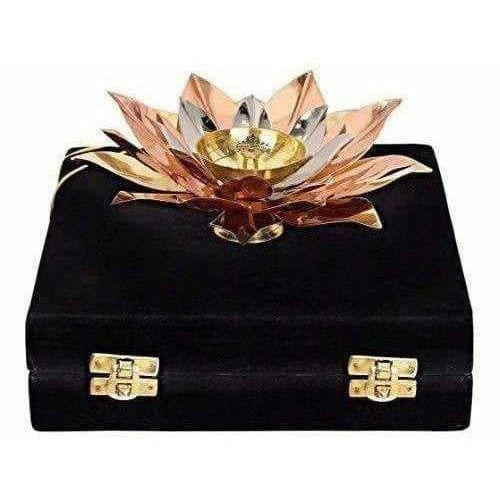 Copper Plated Lotus Design Diya | Grocsy