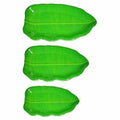 Plastic Banana Leaf Shape South Indian Dinner / Lunch Serving Plate for All Occasions Green - 3 Pieces | Grocsy