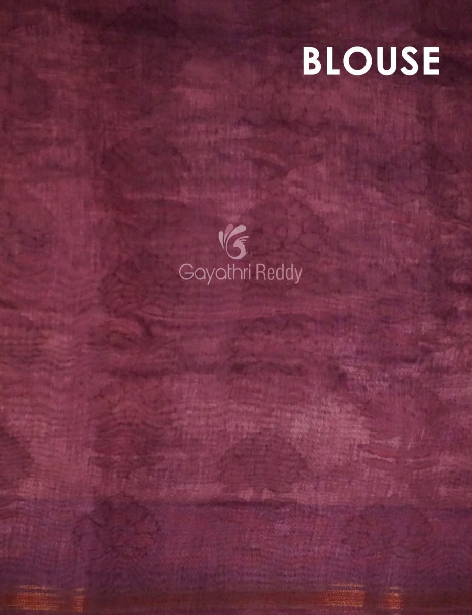 Baby Pink Colour Block Print Design Semi Chanderi Saree By Gayathri Reddy Designer Studio | Grocsy