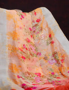 Shades of Baby Orange With Dark Orange Blouse Floral Design Semi Chanderi Saree By Gayathri Reddy Designer Studio | Grocsy