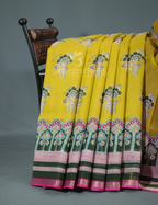Shades of Dry Mehendi With Block Design Pure Kota Cotton Saree By Gayathri Reddy Designer Studio | Grocsy