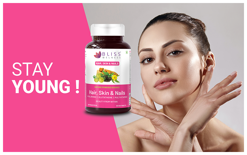 Bliss Welness Hair Skin & Nails Veg Tablet | Grocsy