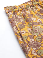 InWeave Mustard Kalamkari Print Co Ord Set With Belt | Grocsy