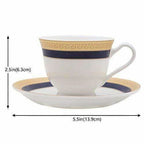 Classical Golden Border Cup Set with Saucer, Set of 12, 200ml | Grocsy