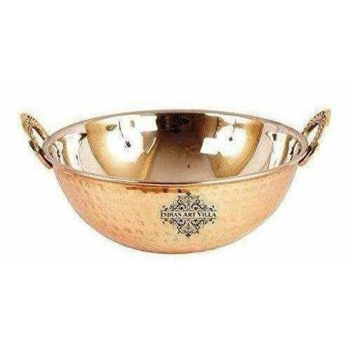 Steel Copper Kadai Bowl - 1000 ML | Grocsy