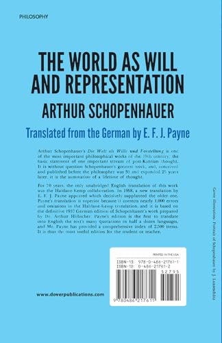 The World as Will and Representation, Vol. 1 by Schopenhauer, Arthur | Grocsy