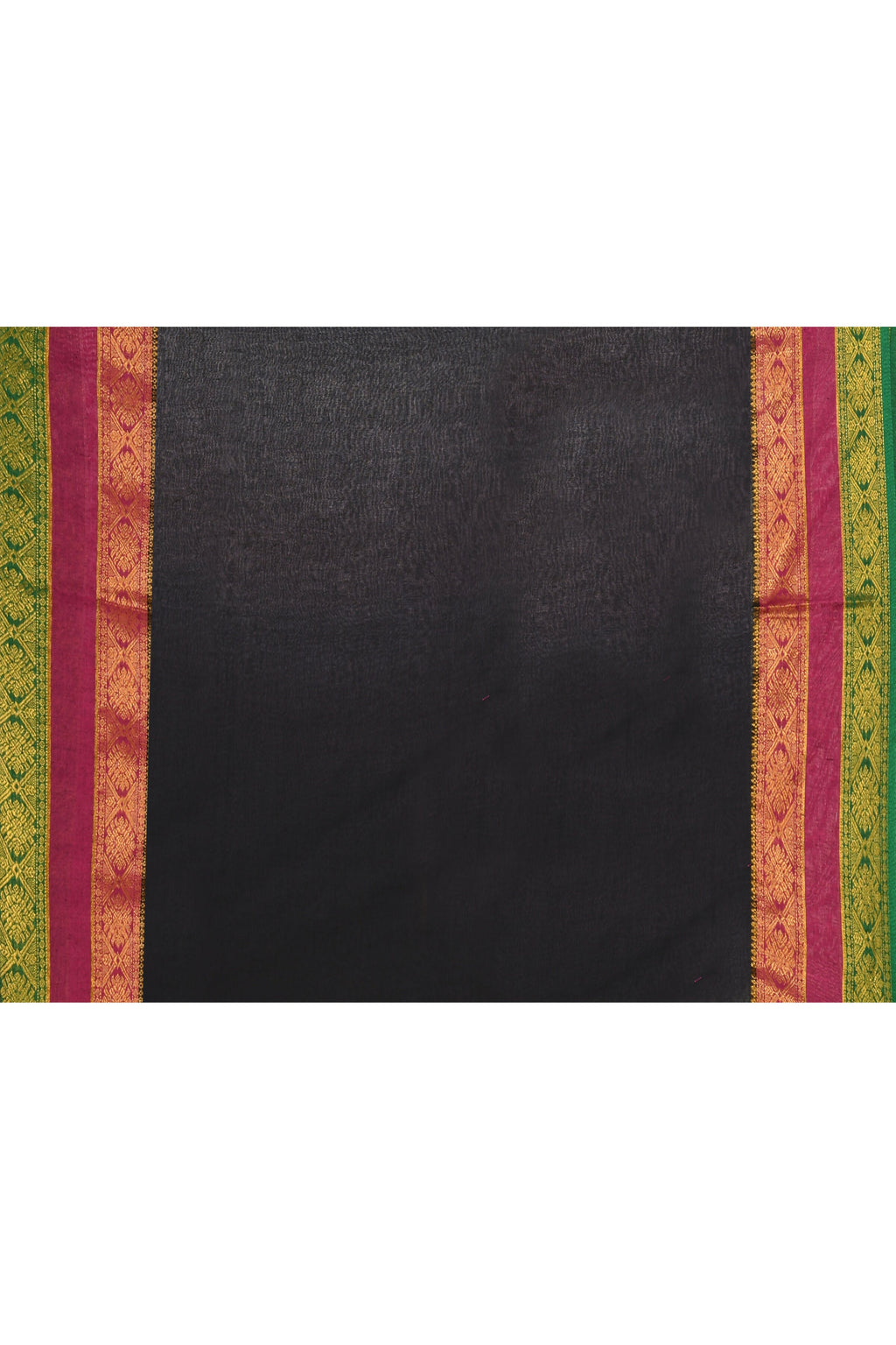 Piyari Fashion Women's Black Embellished Zari Border Cotton Saree | Grocsy