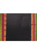 Piyari Fashion Women's Black Embellished Zari Border Cotton Saree | Grocsy
