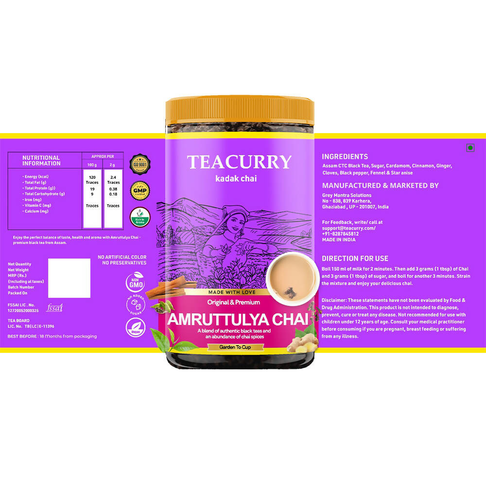 Teacurry Amruttulya Chai Powder | Grocsy