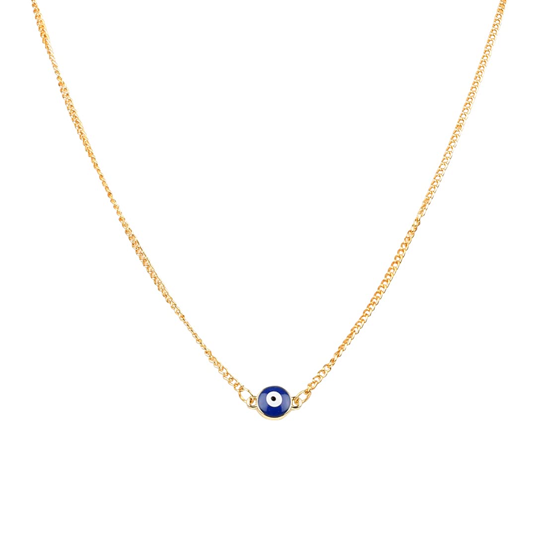Gold-Toned Alloy Evil Pendant Necklace - The Pari | Grocsy