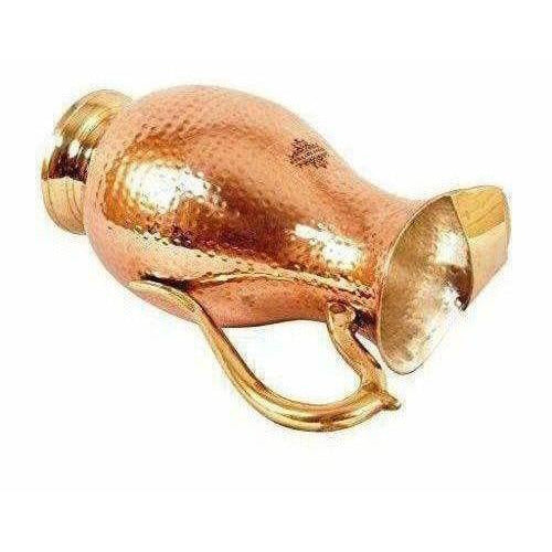 Steel Copper Jug Pitcher with Brass Handle | Grocsy