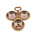 Steel Copper Pickle Bowl Set With Handle - Pack Of 3 | Grocsy