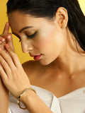 American Diamond Golden Bracelet- Ruby Raang | Grocsy