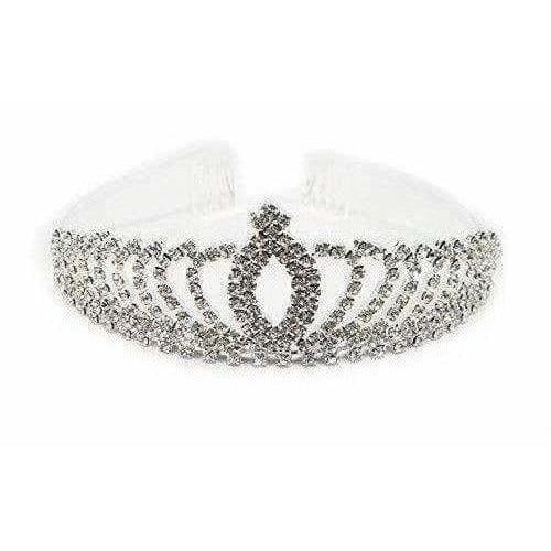 Crystal White Tiara Bridal Crown | Grocsy