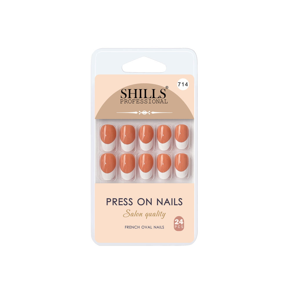 Shills Professional Reusable Press On Nails French Oval - SPN714 | Grocsy