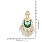 Womens Gold-Polished Intricately Designed Traditional Meenakari Chandbali Earrings Glided With Kundans & Pearls - Wahe Jewels - Swadesiicart