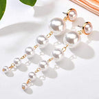 Gold-Polished Alloy Pearl Droplets Earrings - The Pari