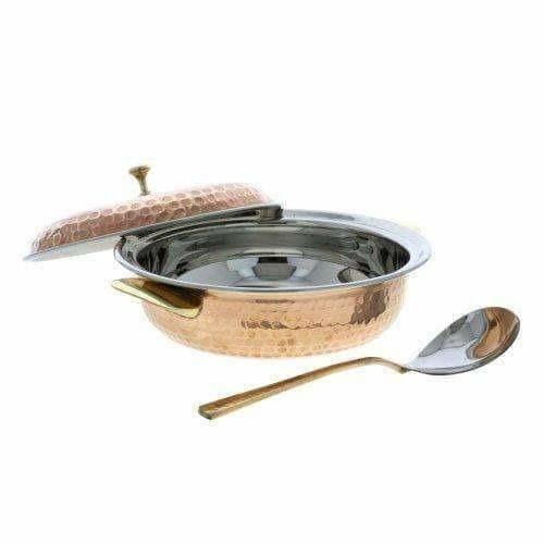 Copper Serving Bowl Tureen with Spoon | Grocsy